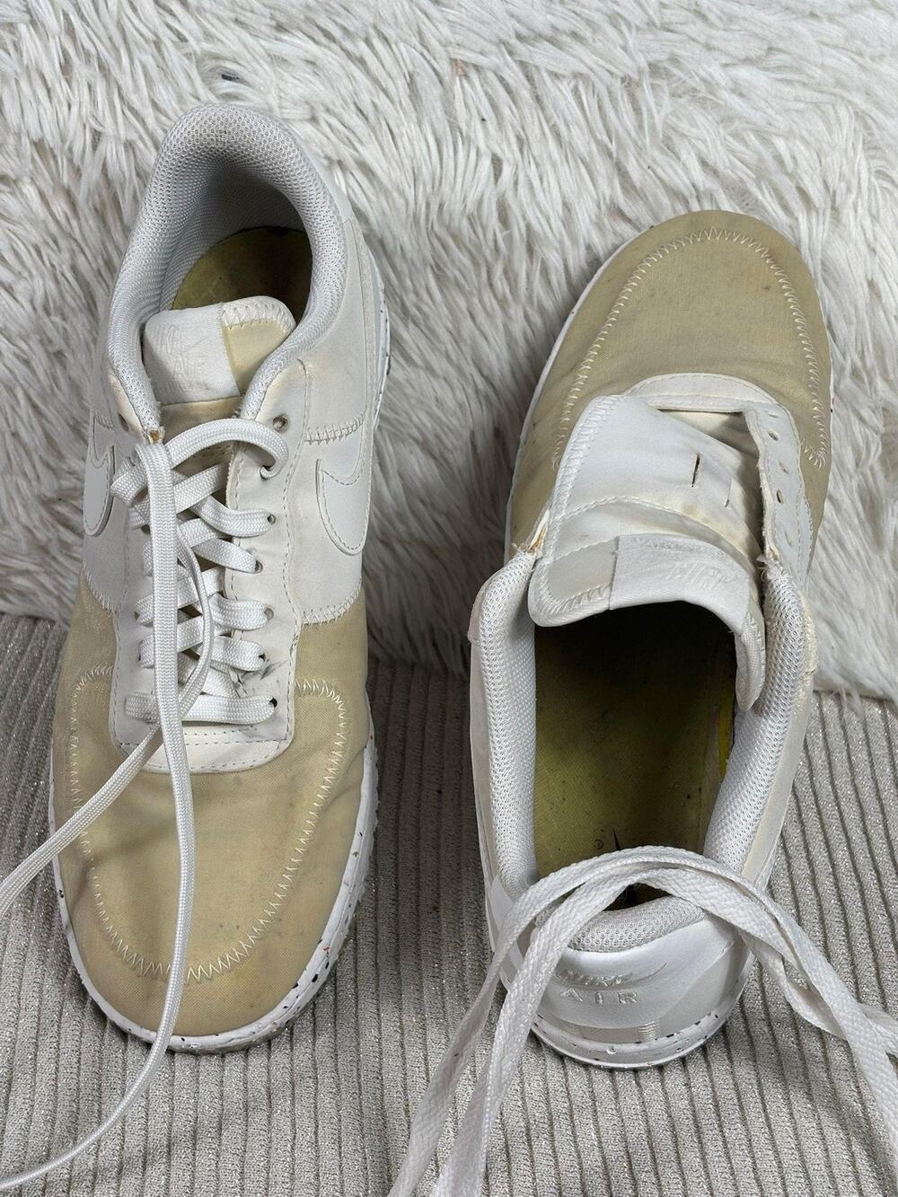 Nike Air Force 1 Crater Shoes Womens Size 9 White Low Speckled Sole CT1986-100